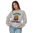 thumbnail image 4 of Taters Before Haters French Fries Unisex Plus Fleece Graphic Sweatshirt Brisco Brands 2X, 4 of 5