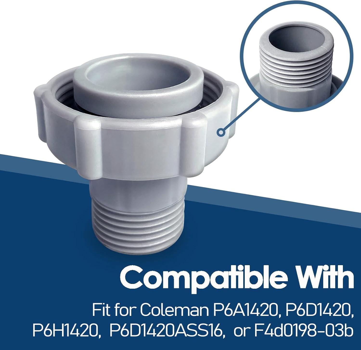 Pool Drain Fitting Connects fits for Coleman Pools, ID1.5-inch Connect To The Bottom Of The Pool and OD1.0-inch Connect To The Garden Pipe