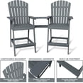 thumbnail image 3 of Ensemble de Chaises Adirondack Hauteur Bar - 2 Chaises d'Extérieur Hautes avec Plateau de Table de Liaison, 3 of 5