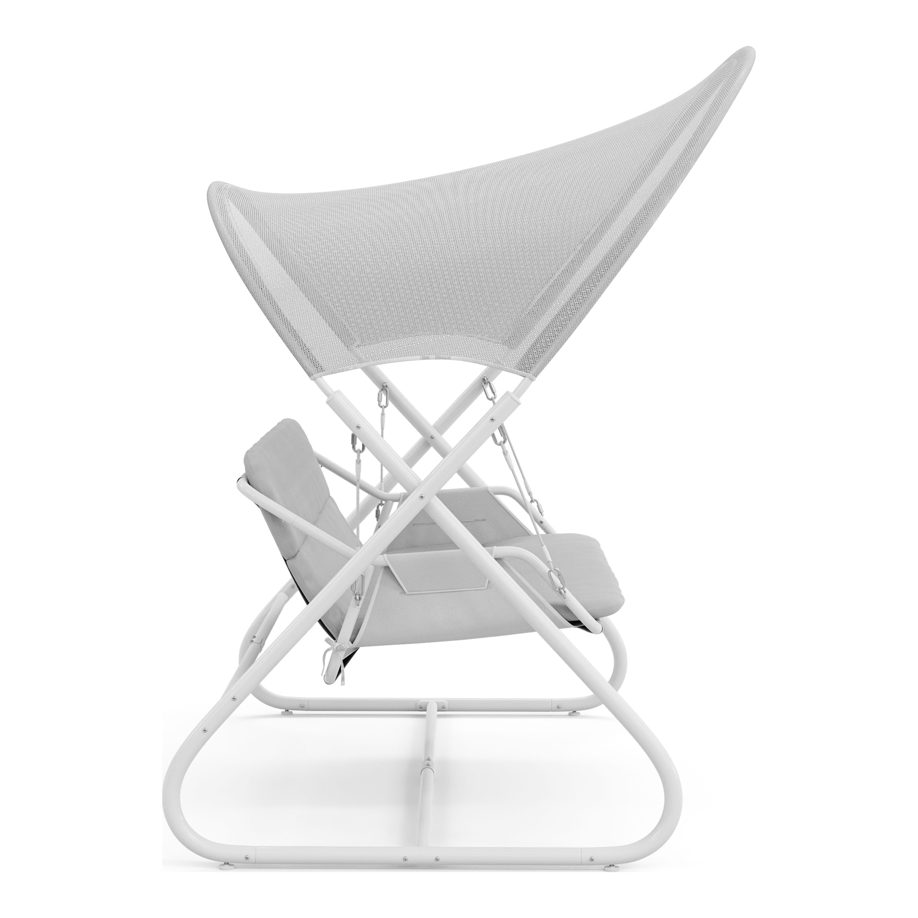 Furniture of America Tandor UV-Resistant Patio Cushioned 2-Seater Swing Chair, White