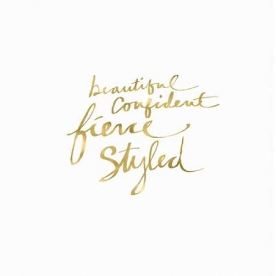 Beautiful Fierce Styled in Gold Canvas Art - Linda Woods(24X24)