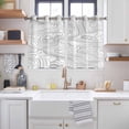 thumbnail image 2 of Geometric Kitchen Curtains Short 45 Inch Length, Modern Abstract Stripes Mountain Line Art Grommet Top Bedroom Living Room Curtains, Light Filtering Cafe Curtain Drapes 2 Panels Set 84''x45'', 2 of 9