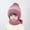 001_Pink, variant on Women's Bomber Hats Girls Winter Slouchy Knit Warm Hats Wool Cap Scarf Integrated Pullover Cap Cute Parent Child Knitted Hat, Women's Accessories Bomber Hats