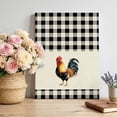 thumbnail image 1 of Canvas Wall Art, Black White Plaid Rooster Framed Canvas Prints for Bedroom Dining Room, Vintage Farmhouse Checkered Rustic Gallery Wrapped Wall Decor for Home Office, Gifts, 20"x24" Ship Next Day, 1 of 6