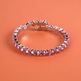 thumbnail image 4 of Elegant Round Cut Lab Created Purple Amethyst Moissanite Tennis Bracelet in 925 Sterling Silver – Sparkling Gift for Women, Bridesmaids, Anniversary, and Special Occasions, 4 of 6