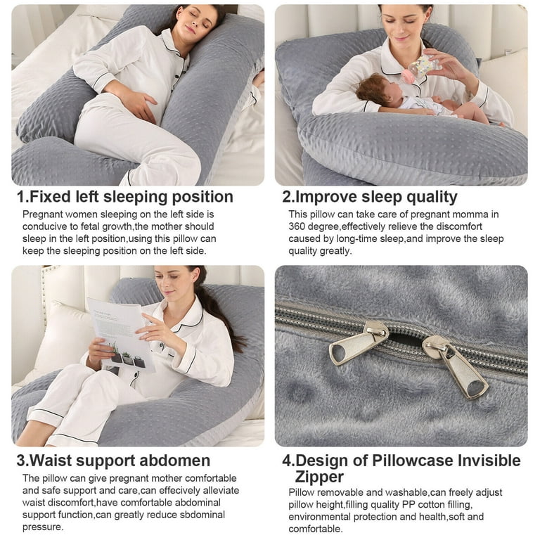 Big Soft Pregnancy Pillow Gravida U Type J Nursing Lumbar Pillow Multi  Function Side Protect Cushion