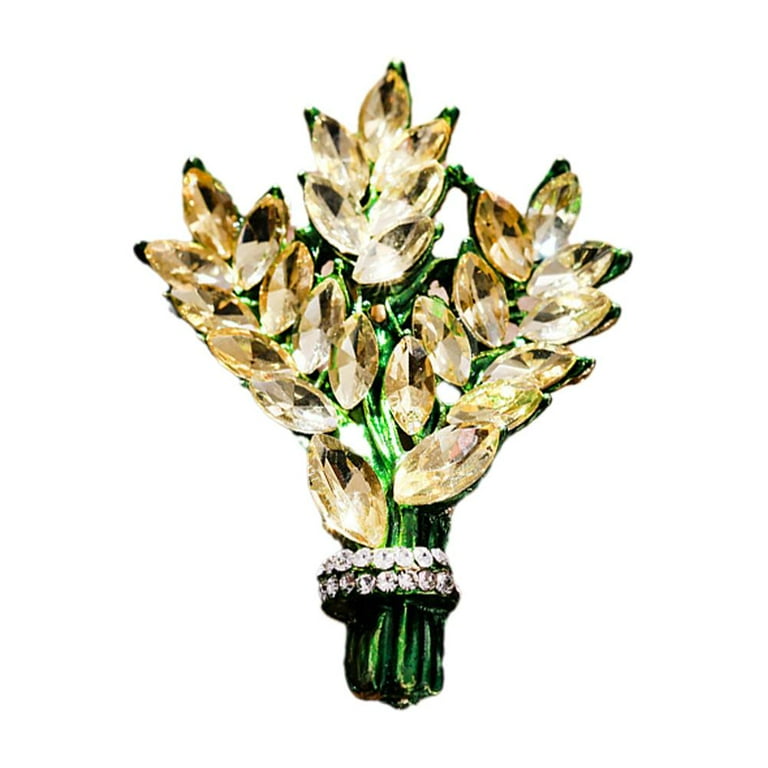 Beautiful Crystal Lavender Flower Posy Pin Brooch O4W7 Y2X1