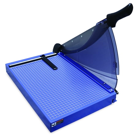 United T18P: 18" Professional-Grade Guillotine Trimmer, 40 Sheet Capacity with Carbon Steel Blade, ABS Plastic Shield Guard, and Solid Steel Construction, Blue