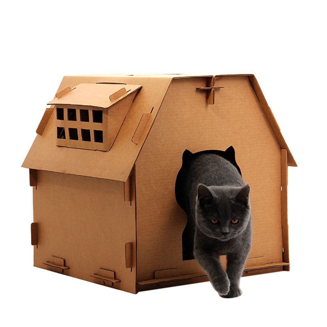 Corrugated Paper Cat House Sturdy Cat Scratch House Kitten Cardboard House Walmart Canada