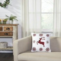 VHC Brands Scandia Snowflake Red White Pillow 16x16