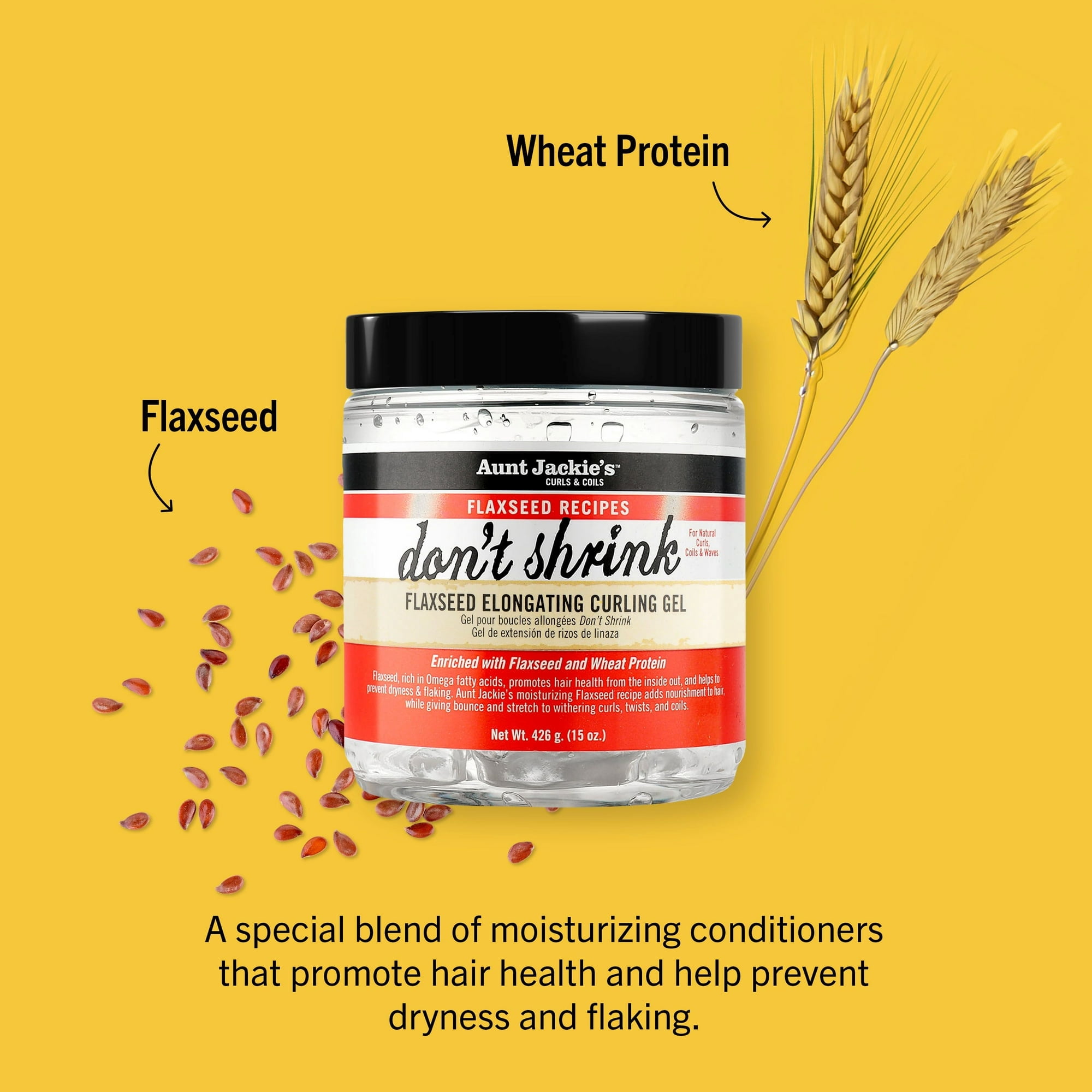 Aunt Jackie's Hair Nourishing Flaxseed Elongating Curling Gel, 15