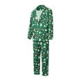 thumbnail image 3 of Seyurigaoka Family Matching Christmas Pajamas Outfit Printing Long Sleeve Blazer and Trousers, 3 of 10