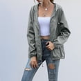 thumbnail image 4 of Vedolay Tops for Women Rhinestone Fringe Cropped Distressed Star Print Casual Jackets Coats,Gray M, 4 of 4