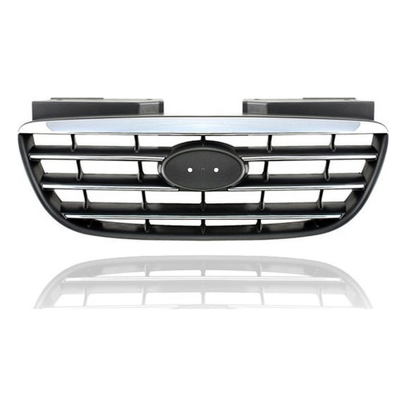 Grille - Compatible/Replacement for '07-09 Hyundai Elantra Sedan - Main Upper, Chrome Trim Black Insert, With Emblem Provision - 863502H000