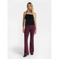 thumbnail image 2 of No Boundaries Faux Rhinestone Studded Ribbed Flare Pants, 31'' Inseam, Women's, 2 of 5