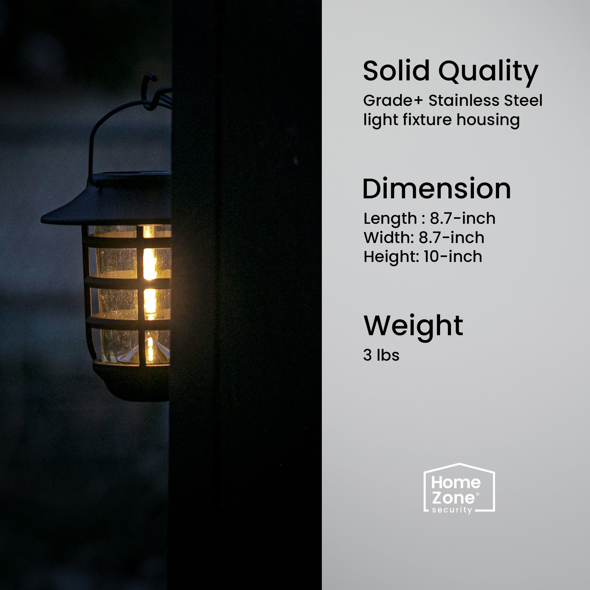 Solar Wall Lanterns: Warm LED Lights 2-Pack — Home Zone Security