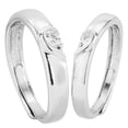 thumbnail image 3 of TopLLC Rings EKG Zircon Heart-to-heart Open Couple Pair Wedding Set couple rings, 3 of 9