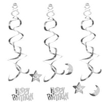 Toyvian Decoration Spirals Silver PVC 6Pcs