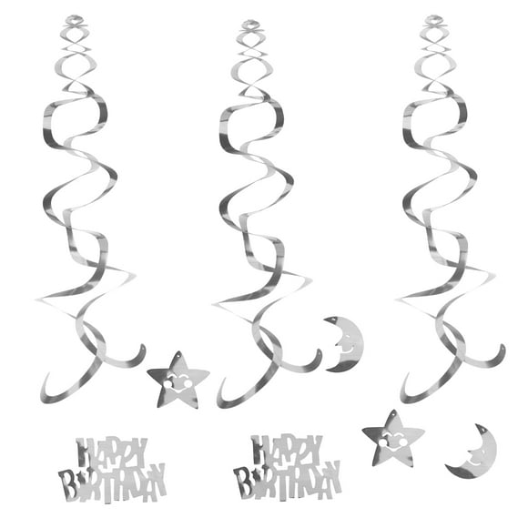 EeaseCA 6 Pcs Pendentifs Pendentifs Dizzy Danglers Fête Tourbillon Spirale Haning (Argent)