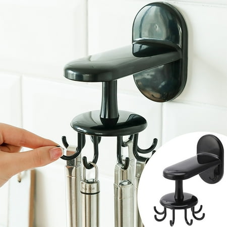 

Podplug Kitchen Gadgets Accessories Bath Hook Wall Mounted 360° Rotating Coat Hanger
