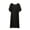 Black, variant on Bixock Women Plus Size Nightgowns Loungewear Nightshirts Nightgown Round Neck Short Sleeve Ruffled‑Hem Solid Color Loose Thin Indoor Home Homewear Sleepwear Women Clothings