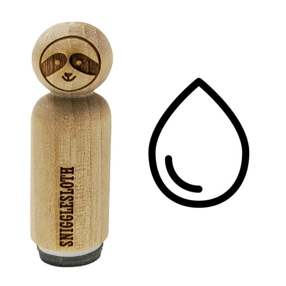 Water Drop Icon Outline Rubber Stamp for Scrapbooking Crafting Stamping - Small 3/4 Inch