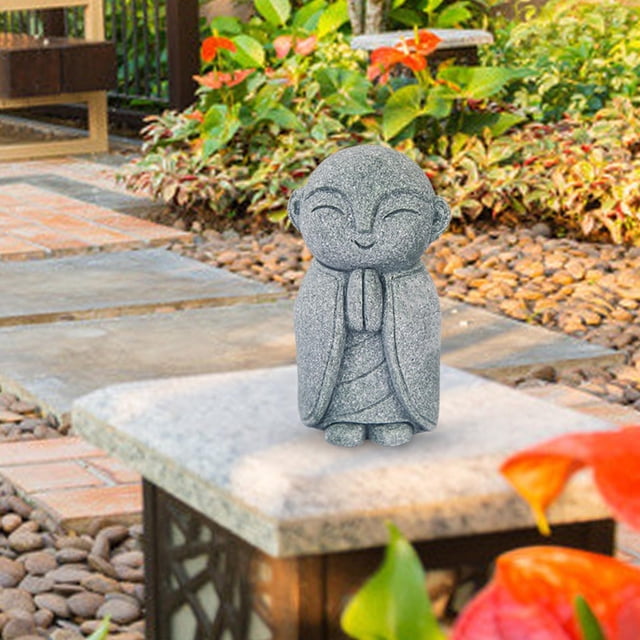 Decoración de acuario de Buda, decoración de acuario de Buda, lindos accesorios de adorno, muñeca, estatua de Buda, escultura de escritorio, jardín de Estilo A perfecl Monje Estatua de Buda