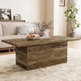thumbnail image 6 of Rectangle Coffee Table, 47.25-Inch Modern Engineered Wood Center Coffee Tables for Living Room, Home Office Wooden Farmhouse Rustic Cocktail Tea Accent Table,Walnut, 6 of 9