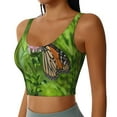 thumbnail image 2 of Daiia Butterflies and Floral Printed Women's Sports Bra, Breathable Activewear Bra with U-Back Design and Removable Pads, Comfortable and Supportive for Yoga, Workout-XX-Large, 2 of 8