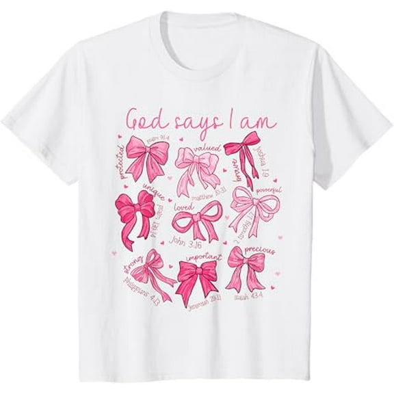 Bow God Say I Am Christian Girl Teen Bible Verse Jesus T-Shirt