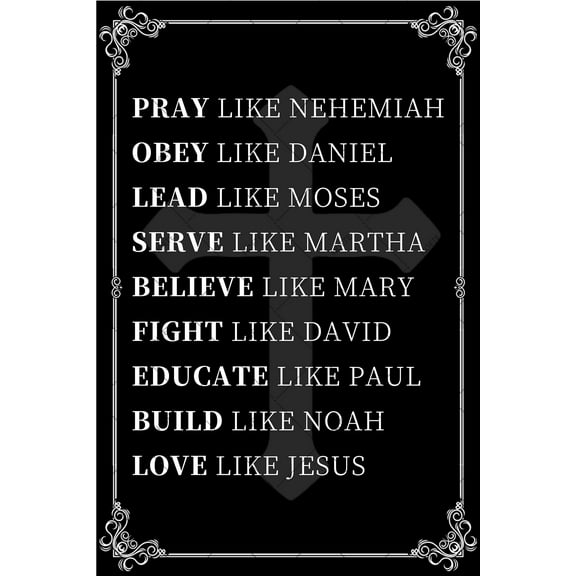 Noete Christian Posters 8x12 Inch Inspirational Bible Verse Metal Tin Sign, Christian Sign Decor for Home, Office, Church, Bedroom & Living Room
