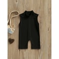 thumbnail image 3 of Douhoow Summer Toddler Girls Jumpsuits Pants Solid Sleeveless Back Zipper Elastic Playsuits 0-5Y, 3 of 9
