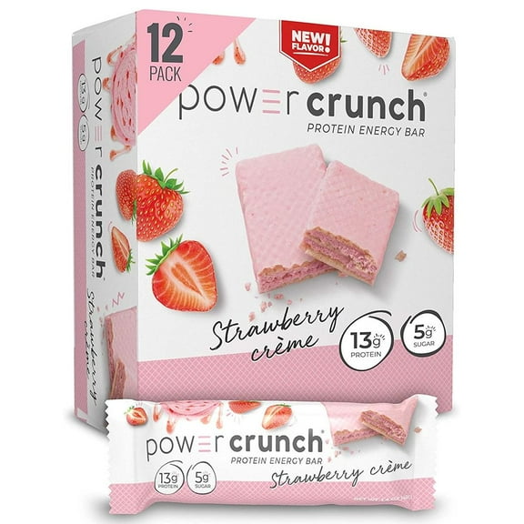 Power Crunch Protein Energy Wafer Bar - Strawberry Creme (12-Pack)