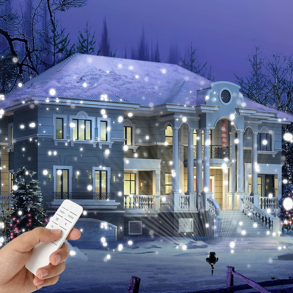 LED Snowfall Projector Light Pumpkin Shape RF Remote Control Landscape Light WY 