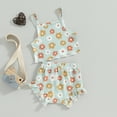 thumbnail image 2 of Bagilaanoe 2pcs Toddler Baby Girl Shorts Set Flower Print Sleeveless Cami Tank Tops + Shorts 6M 12M 18M 24M 3T Kids Casual Summer Clothes, 2 of 5