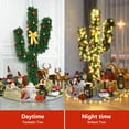 thumbnail image 6 of Costway 6Ft Pre-Lit Cactus Christmas Tree LED Lights Ball Ornaments, 6 of 9