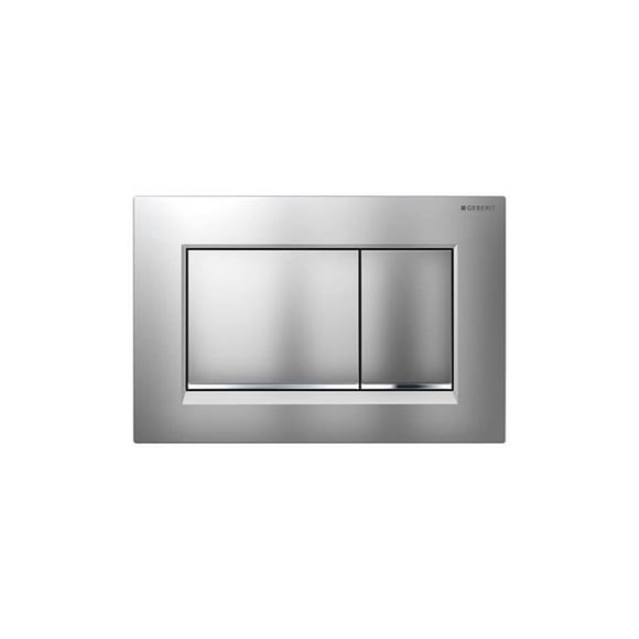 Geberit 115.883.JQ.1 30 deg SigmaActuator Plate for Dual Flush Easy-to-Clean Coated, Matte Chrome & Bright Chrome