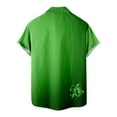 thumbnail image 4 of Alkepwun St Patricks Day Mens Irish Clover Printed Shirt Holiday Hawaiian Shirts for Men Casual Button Down Short Sleeve Shirt Plus Size on Clearance, 4 of 5