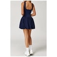 thumbnail image 3 of PISONIC Robe de Tennis et de Golf pour Femmes avec Soutien-Gorge Intégré, Short, Dos Nu, Encolure Carrée, Mini Jupe Bouffante, Robes Athlétiques avec Poches, 3 of 7
