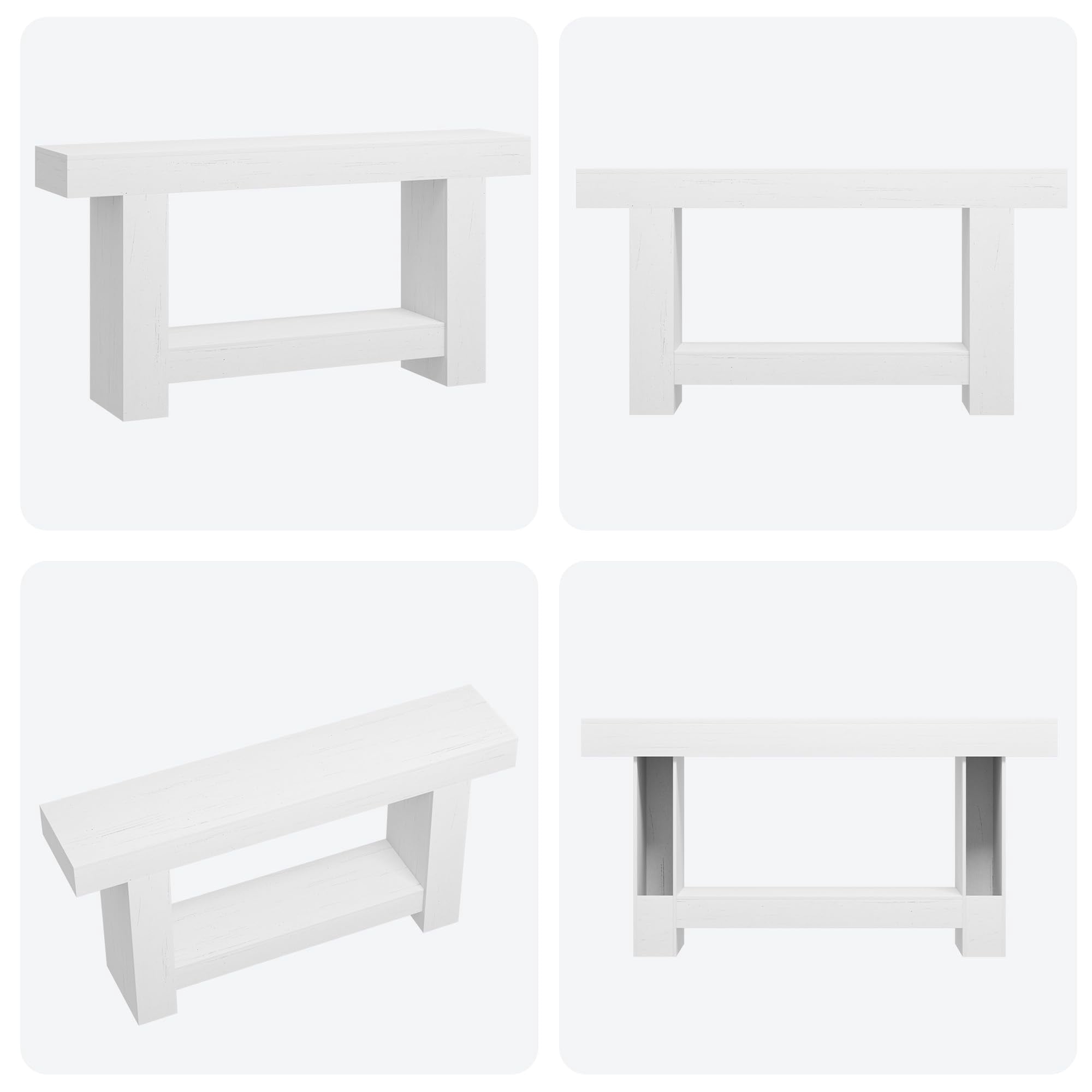 47 Inches/63 Inches Long Console Table for Entryway, 2-Tier Large Sofa Table with Storage, Farmhouse Console Table for Living Room, Wooden Entrance Entry Table for Entryway, Hallway