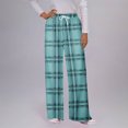 thumbnail image 1 of Soki Women Pajama/Lounge Pants Checkered Printed Drawstring Side Pockets Casual Trousers With Pockets, 1 of 5