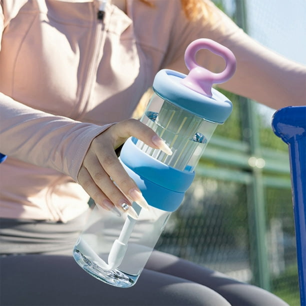 Vaso de agua a prueba de quemaduras Vaso de agua con pajita de plástico resistente al calor Vaso de agua con barra de hielo Vasos de agua portátiles a prueba de caídas de pajita de plástico Vaso con p