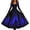 Blue, variant on Xijirk Womens Witch Long Sleeve V Neck Haunted House Tree Print Maxi Dress for Halloween Cosplay Party