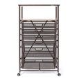 thumbnail image 1 of Origami CC6-Bronze Folding Storage Shelf Rolling Cart with Mesh Drawers, Bronze, 1 of 6