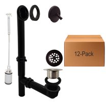 Westbrass Bathtub Waste & Overflow Assembly with Trip Lever and Beehive Drain Cover, Oil Rubbed Bronze (12-Pack)