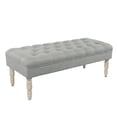 thumbnail image 4 of HomePop Classic Tufted Medium Bench - Gray Woven, 4 of 10