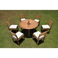 thumbnail image 4 of Grade-A Teak Dining Set: 6 Seater 7 Pc: 48" Round Table And 6 Veranda Armless Chairs Outdoor Patio WholesaleTeak #WMVR52, 4 of 4