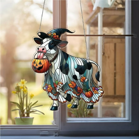 

Cow Pumpkin Acrylic Pendant Country Hanger Decoration Farmhouse Home Window Wall Party Interior Decoration