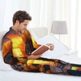 thumbnail image 5 of KLL Sunset Coast Sunflower Sleepwear Mens Flannel Pajamas,Long Cotton Pj Set, 5 of 7