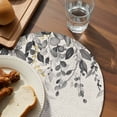 thumbnail image 3 of Grey Eucalyptus Round 13 Inch Placemats Set of 2, Farmhouse Weeping Leaves on Linen HeatResistant Non Slip Place Mats for Dining Table, Wipeable Braided Kitchen Table Mats for Housewarming, 3 of 9